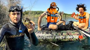 Сума сойти! Вот это Подводная охота на Раков из друзьями на секретном карьере