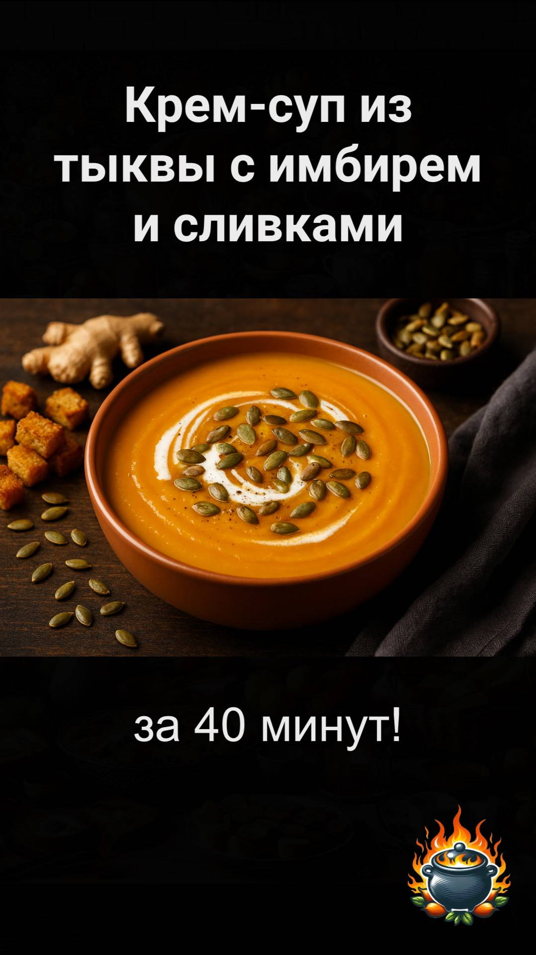 Крем-суп из тыквы с имбирем и сливками