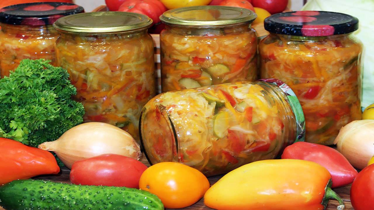 Салат из овощей на зиму «Краски осени» смотреть онлайн