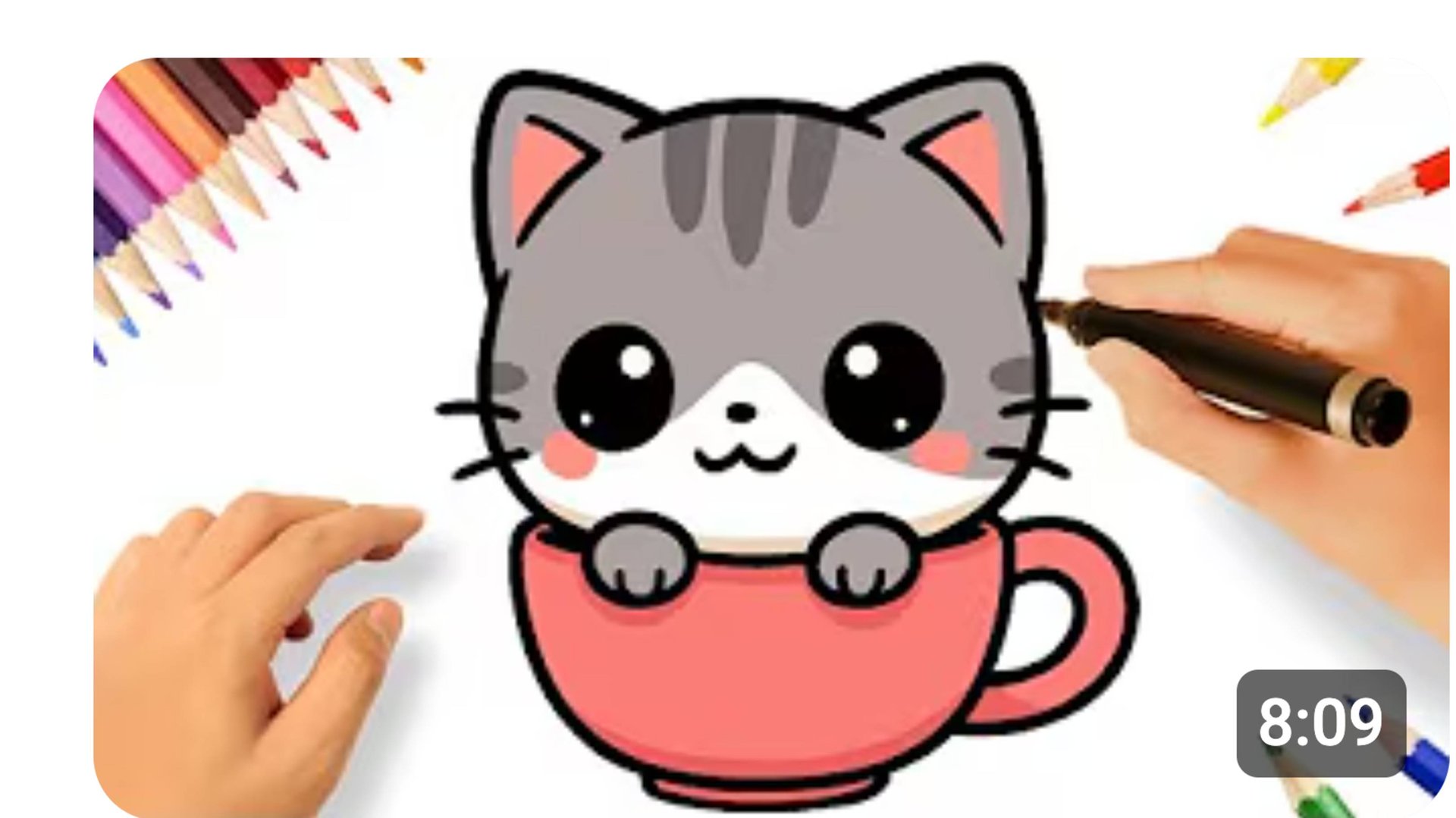 КАК НАРИСОВАТЬ КАВАИЙНОГО УДИВИТЕЛЬНО МИЛОГО КОТЕНКА НА КРУЖКЕ 🐱💖 ЛЕГКО смотреть онлайн