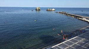 Обзор пляжа санатория Утес в Крыму. Отдых на черном море.