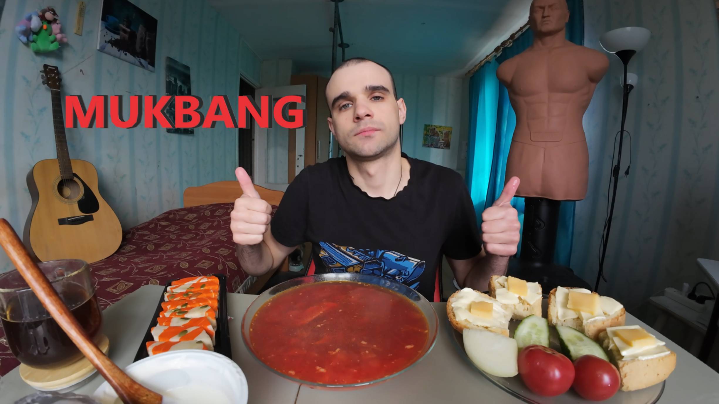 МУКБАНГ БОРЩ ДОМАШНИЙ / БУТЕРБРОДЫ / ОВОЩИ / ХАЛВА / MUKBANG ASMR АСМР смотреть онлайн