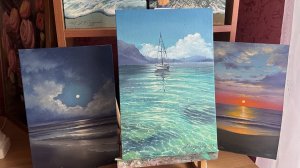 РЕАЛИСТИЧНЫЙ МОРСКОЙ ПЕЙЗАЖ С ПРОЗРАЧНОЙ ВОДОЙ МАСЛОМ | Как нарисовать море | OIL PAINTING SEASCPE