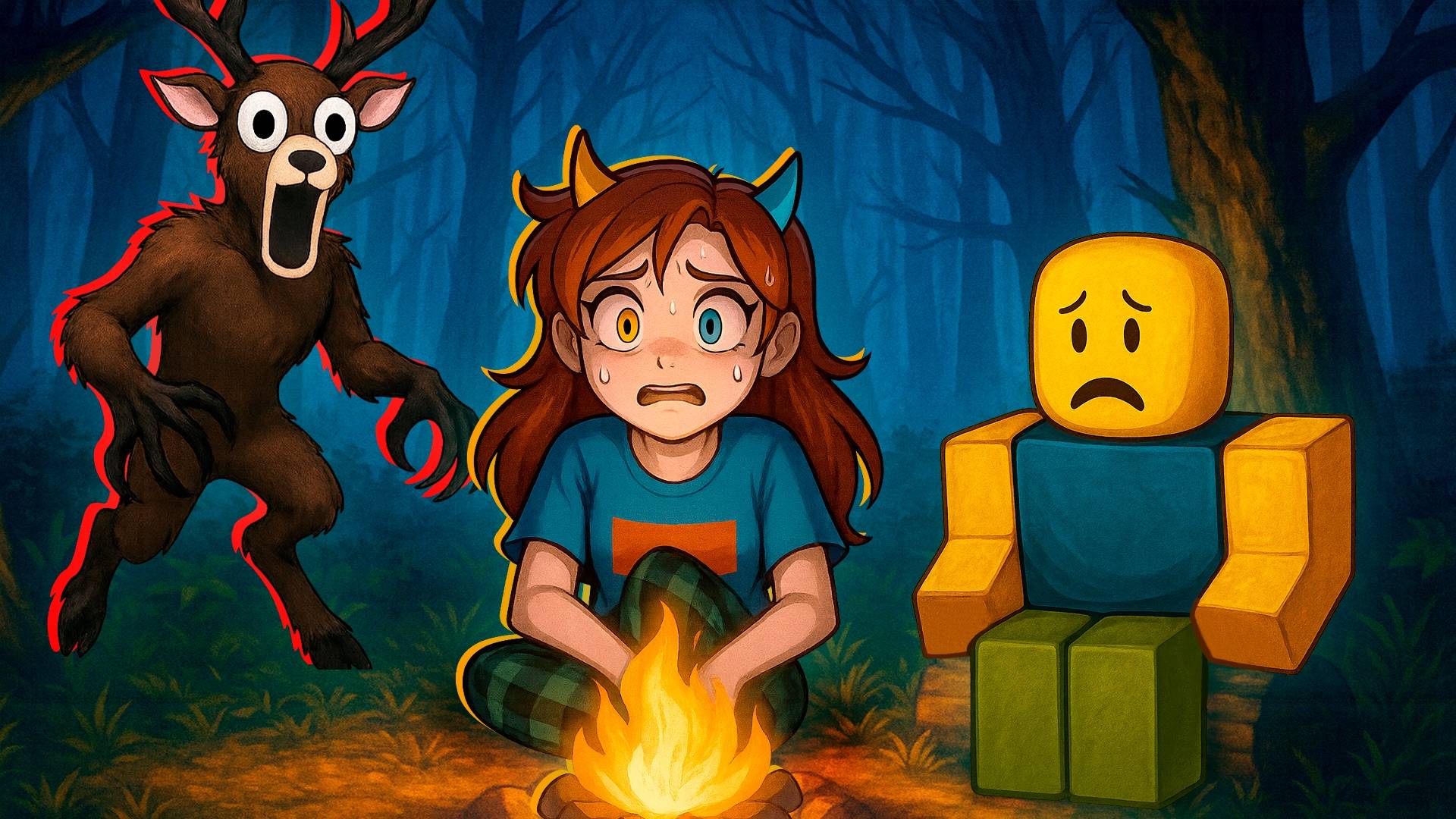 😱1000 НОЧЕЙ в ЛЕСУ с ПОДПИСЧИКАМИ 99 Nights in the Forest в Роблокс смотреть онлайн