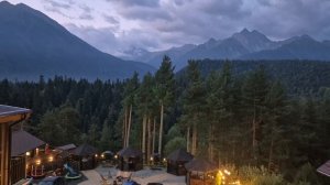 Архыз. Отель Рахат. Вид с нашего балкона. Утро. Шумит речка и поют птицы.