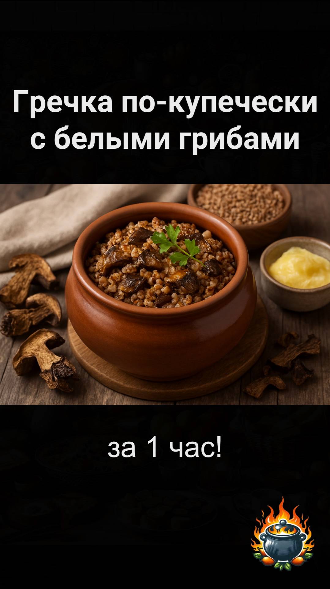Гречка по-купечески с белыми грибами!