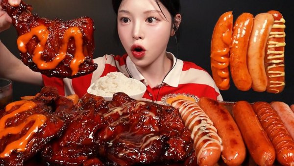 Sausage & Chicken Mukbang Asmr