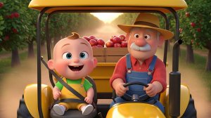 Песенка про малыша и дедушку на тракторе | Сбор урожая фруктов