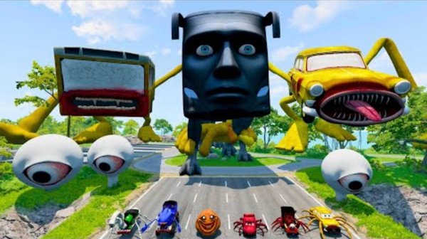 Эпическая гонка больших и маленьких машин против Спрунки КАПУЧИНО АССАСИНО