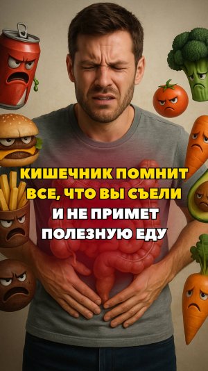 КИШЕЧНИК ПОМНИТ ВСЕ, ЧТО ВЫ СЪЕЛИ И НЕ ПРИМЕТ ПОЛЕЗНУЮ ЕДУ