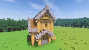 Дом для выживания из дерева и камня! Уютная постройка в Майнкрафт! Minecraft!