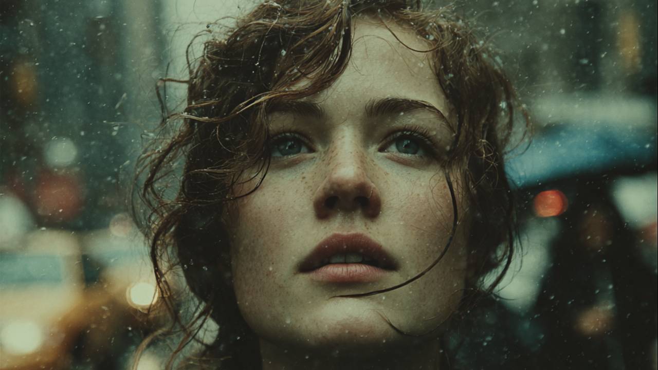 Женщина под дождём