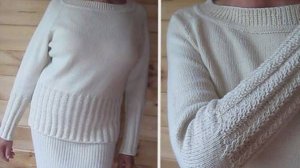 Вязание бесшовного джемпера и юбки-карандаш