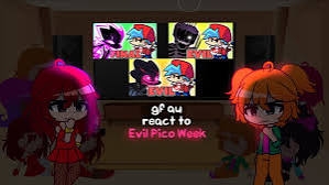 gf au react to EVIL pico vs bf |full week | gya gacha смотреть онлайн