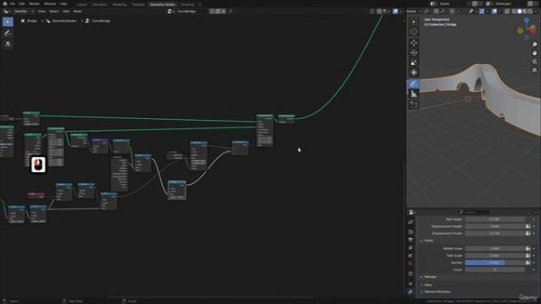 1 -Blender Geometry Nodes – Procedural Bridge Generator Introduction