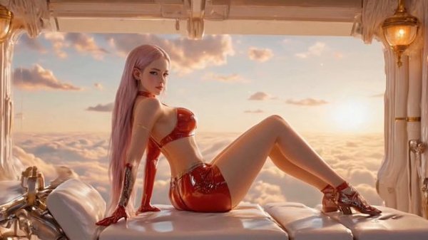 A Bold Journey Through Steampunk Dreams in Red Latex! - AI Art Of Cinematic Beauty