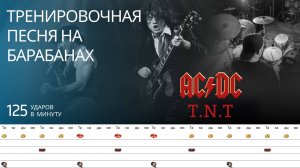 AC/DC - T.N.T / 125 bpm / Тренировочная песня для барабанов
