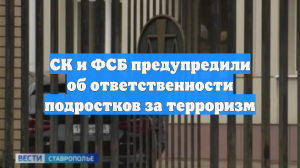 СК и ФСБ предупредили об ответственности подростков за терроризм