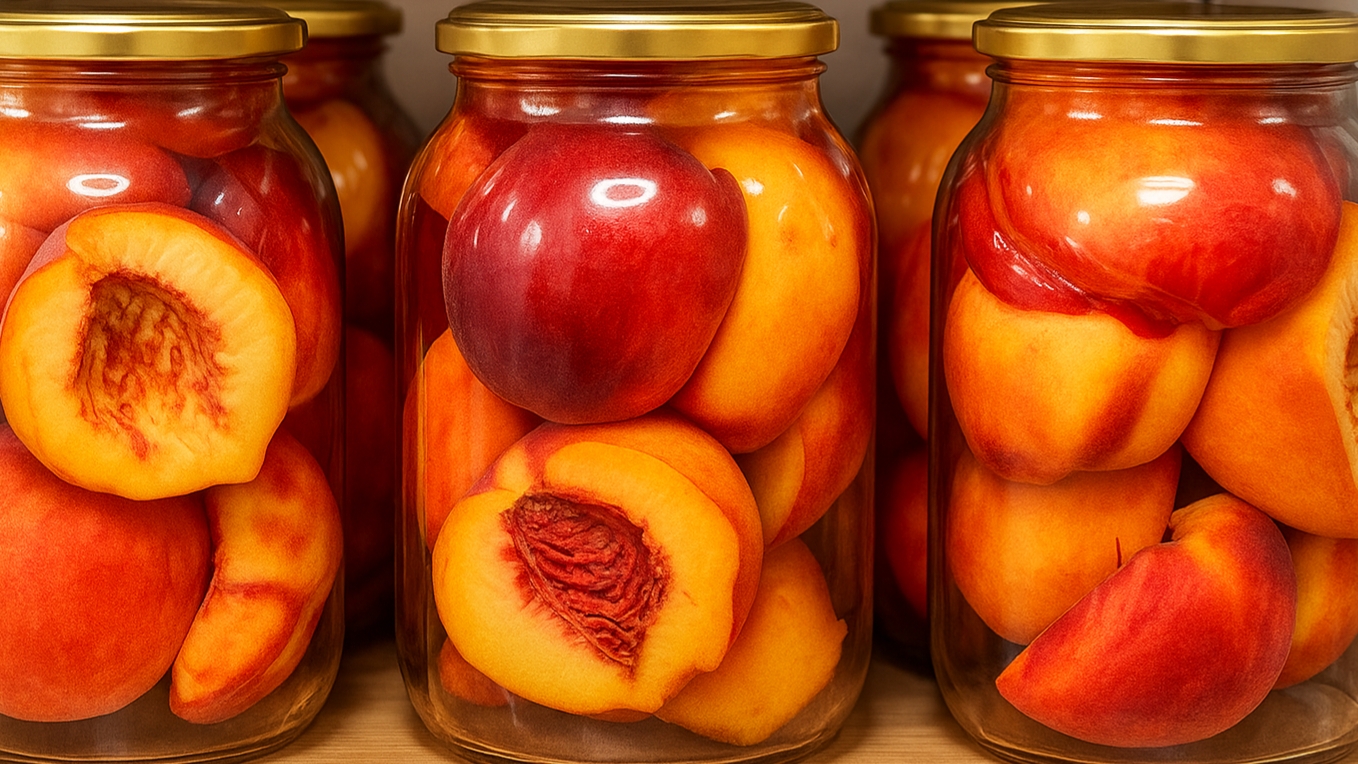Зимой пальчики оближешь! Просто заливаю кипятком! Мало кто знает о таком секрете заготовки Персиков смотреть онлайн