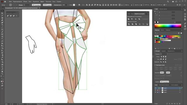 Рисунок по фото платье с бантом в Адоб Иллюстратор Adobe illustrator смотреть онлайн