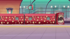 Среди нас в анимации "ИГРА в КАЛЬМАРА 2" против пожирателя поездов .