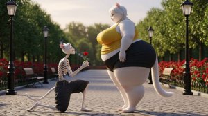 ХУДОЙ КОТ ВЛЮБИЛСЯ В ГИГАНТСКОГО КОТА! Самая неожиданная и милая история любви!