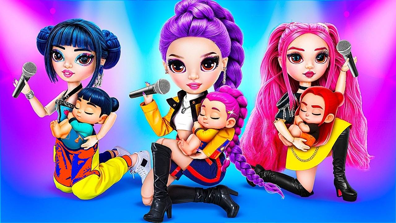 Кейпоп - Охотницы на демонов растут вместе! Поделки для кукол ЛОЛ ОМГ! смотреть онлайн