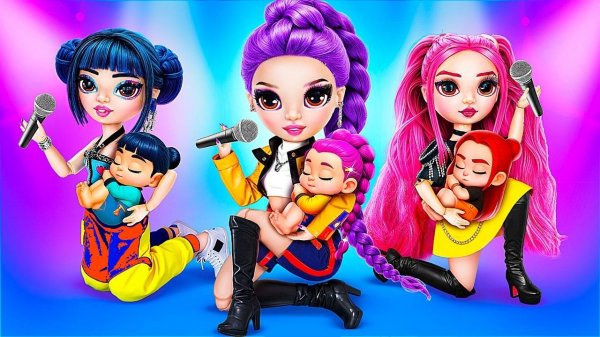 Кейпоп - Охотницы на демонов растут вместе! Поделки для кукол ЛОЛ ОМГ!