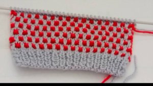 _Ленивый_ жаккард _Бисер_ спицами.