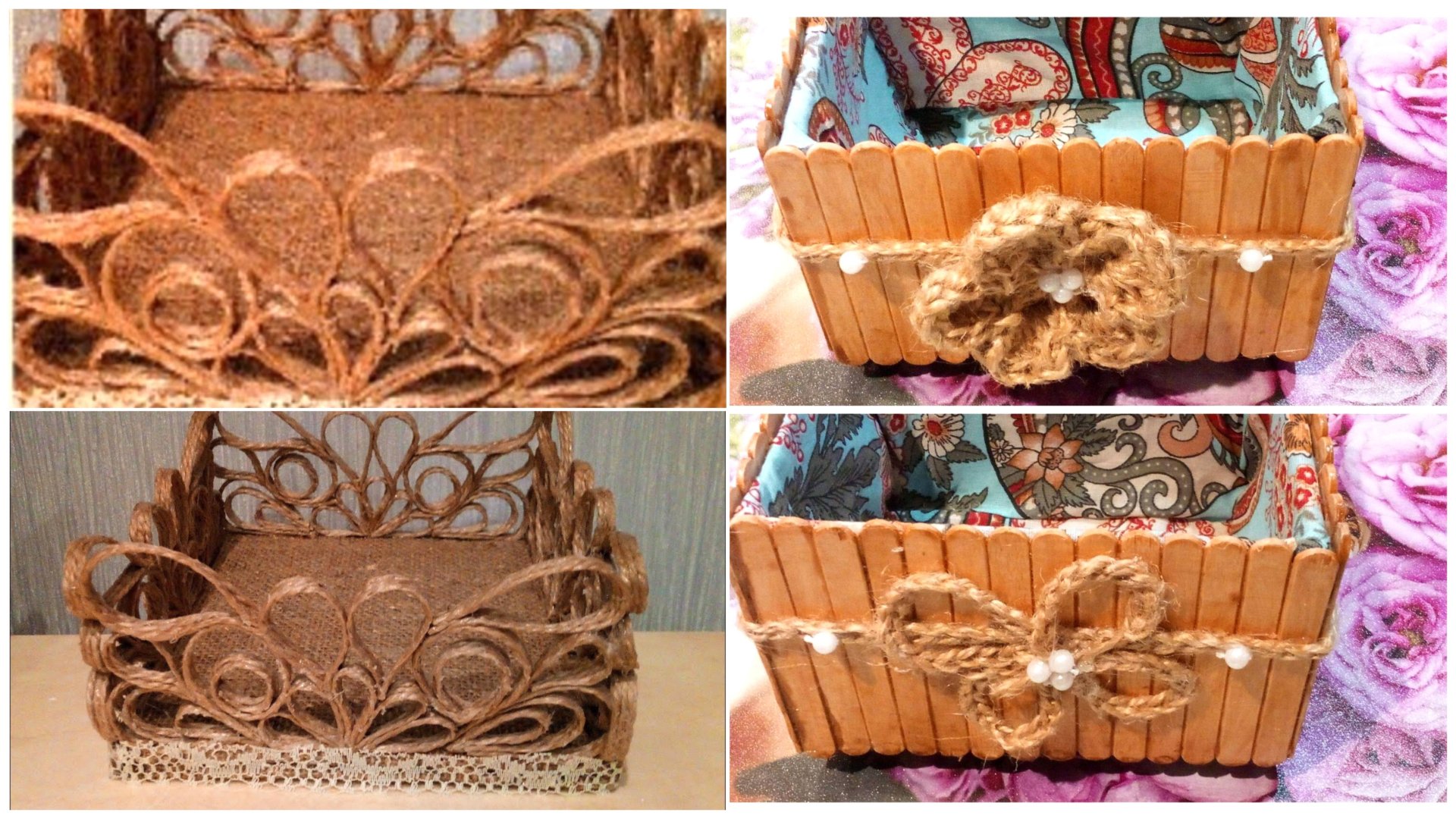 2 Супер идеи! Корзинки-вазочки из простых материалов.  Поделки своими руками.