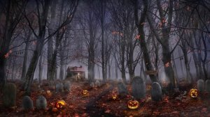 🎃 Жуткая атмосфера Хэллоуина - Звуки лесного кладбища с привидениями