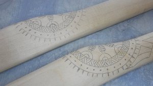 Как нанести «Шлем Ужаса» на топорище / A drawing on an Ax