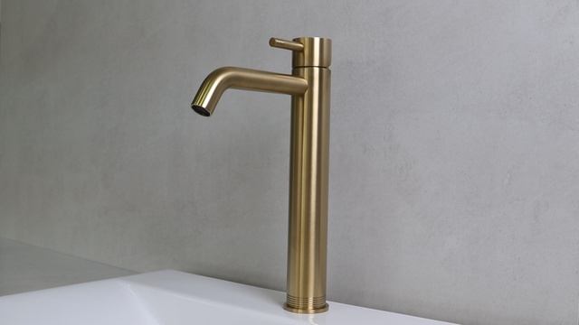 Высокий смеситель для раковины AQUAelite, коллекция KINO, шлифованная нержавеющая сталь, RU721