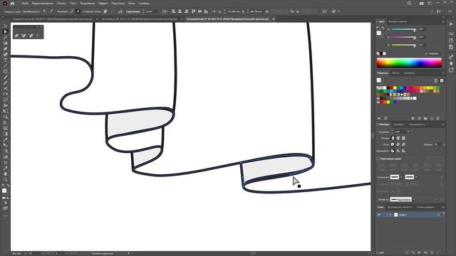 Рисунок драпировки и оборки в векторе Adobe Illustrator смотреть онлайн