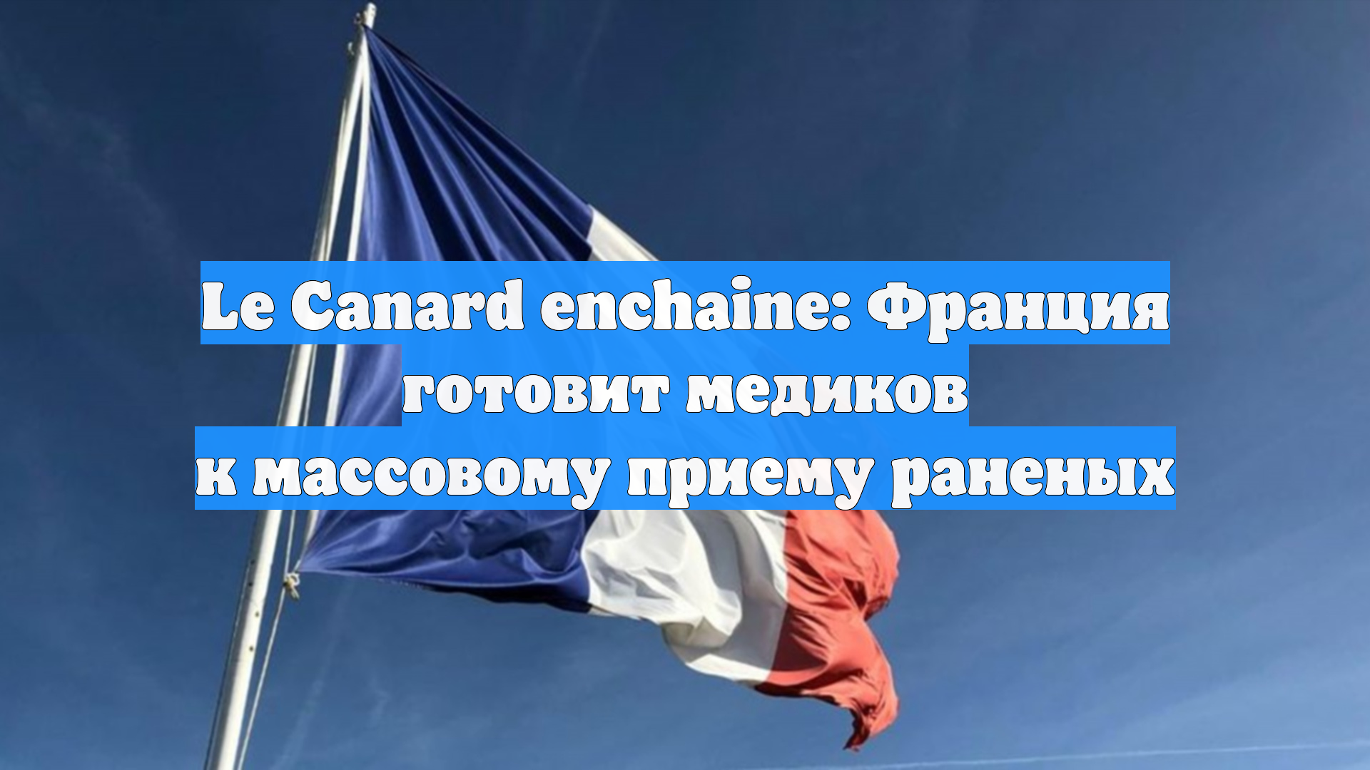 Le Canard Enchaine: Франция готовит медиков к массовому приему раненых