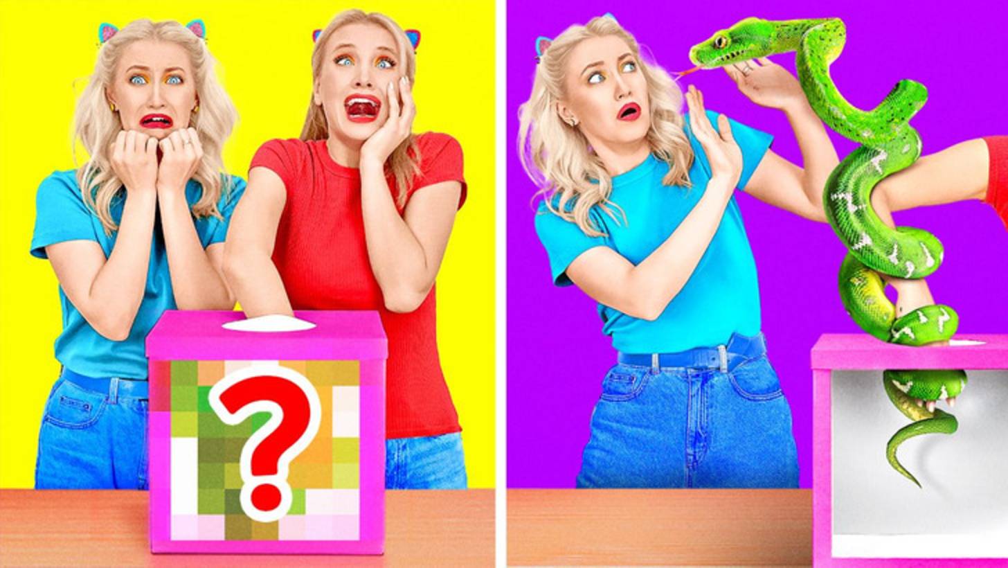 Челлендж: коробка с сюрпризом 🎁 Попробуй не засмеяться от 123 GO! 😂 смотреть онлайн