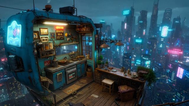 Silent Night Lo-fi Drive ｜ Contemplative Beats in a Rainy Cyberpunk City