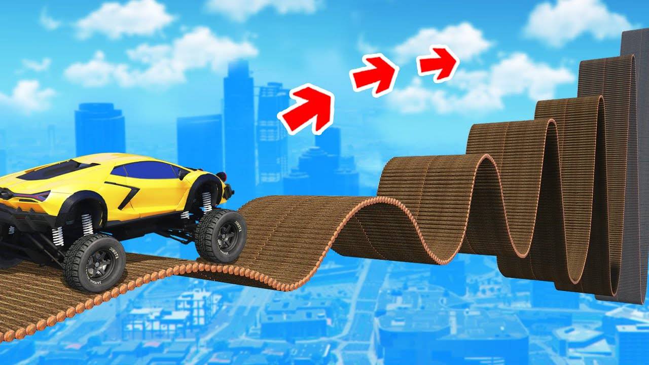 Сможет ли монстр трак проехать по мосту из бревен в гта 5 ? - эксперимент в gta 5 смотреть онлайн