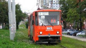 Трамвай Екатеринбурга Tatra T6B5SU борт. №779 маршрут 3 следует по улице Челюскинцев