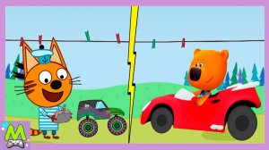 Три Кота против Ми-Ми-Мишек.Гонки на Машинах для Мультгероев.Кеша и Коржик Гонщики.Мультик Игра