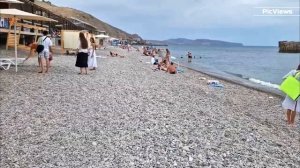 Крым Феодосия посёлок Курортное пляж сегодня 27 августа 2025. Море и погода в Крыму сейчас