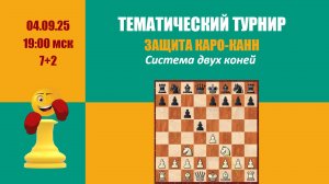 Второй тематический турнир. Защита Каро-Канн. Система двух коней на Lichess.org