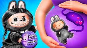 Уэнздэй Лабубу стала мамочкой! Поделки для кукол ЛОЛ ОМГ !