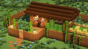 Стартовый японский дом в майнкрафте.