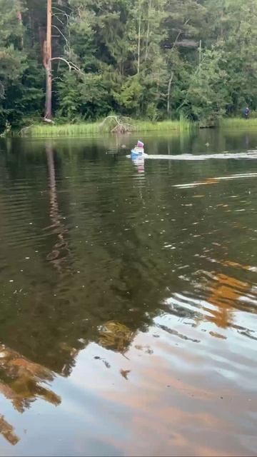 Радиоуправляемая модель катера с мотором от бензокосы !