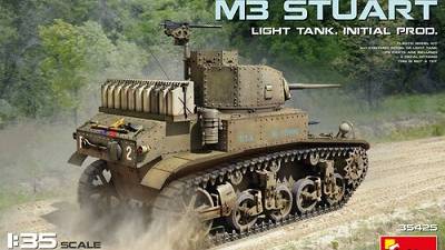 Распаковка MiniArt 1/35 35425 M3 Stuart Light Tank Initial Prod