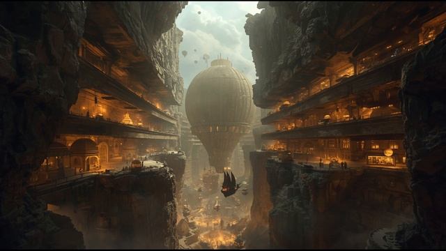 The Vertical Sky-Civilization 🌌 2-Hour Utopian Ambience ｜ Layered Floating City ｜ Dirigible Traffic