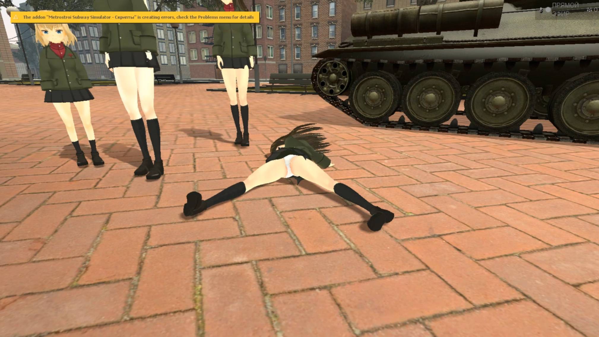 Garry's mod Girl and Panzer команда Кати ! Столкновение с танком человека! смотреть онлайн