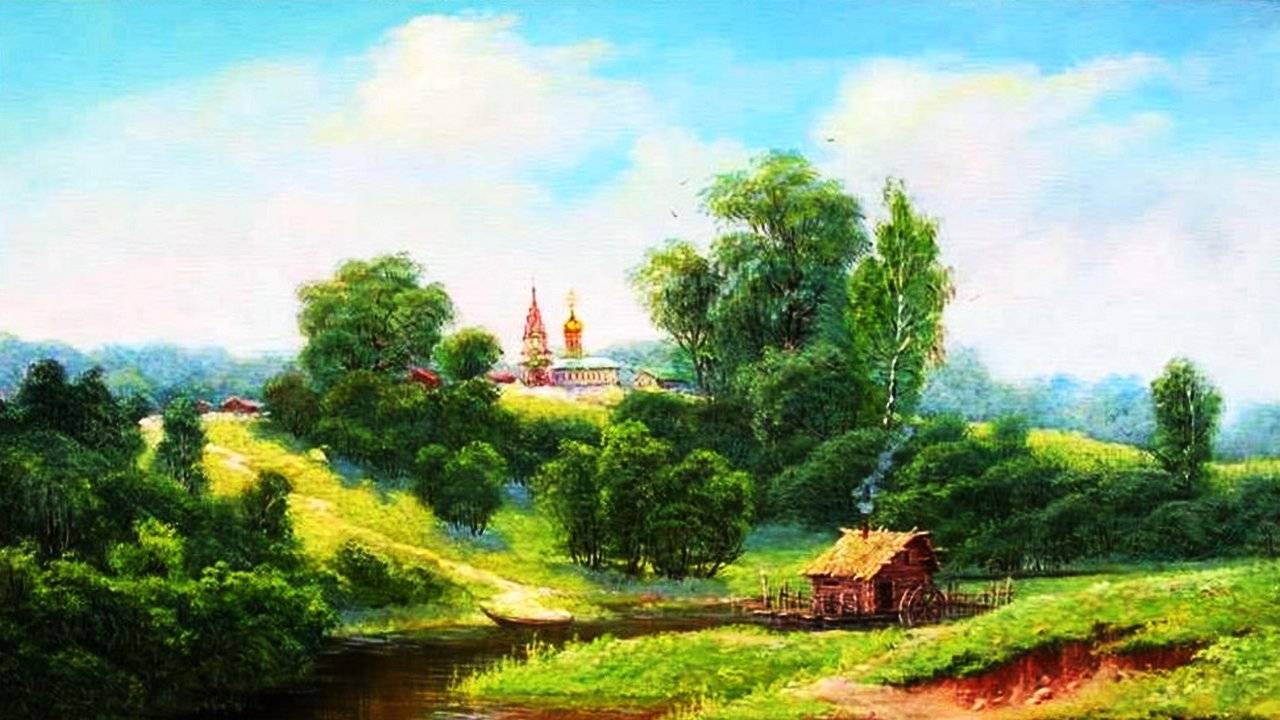 Сельские пейзажи художника Ольги Тикуновой смотреть онлайн