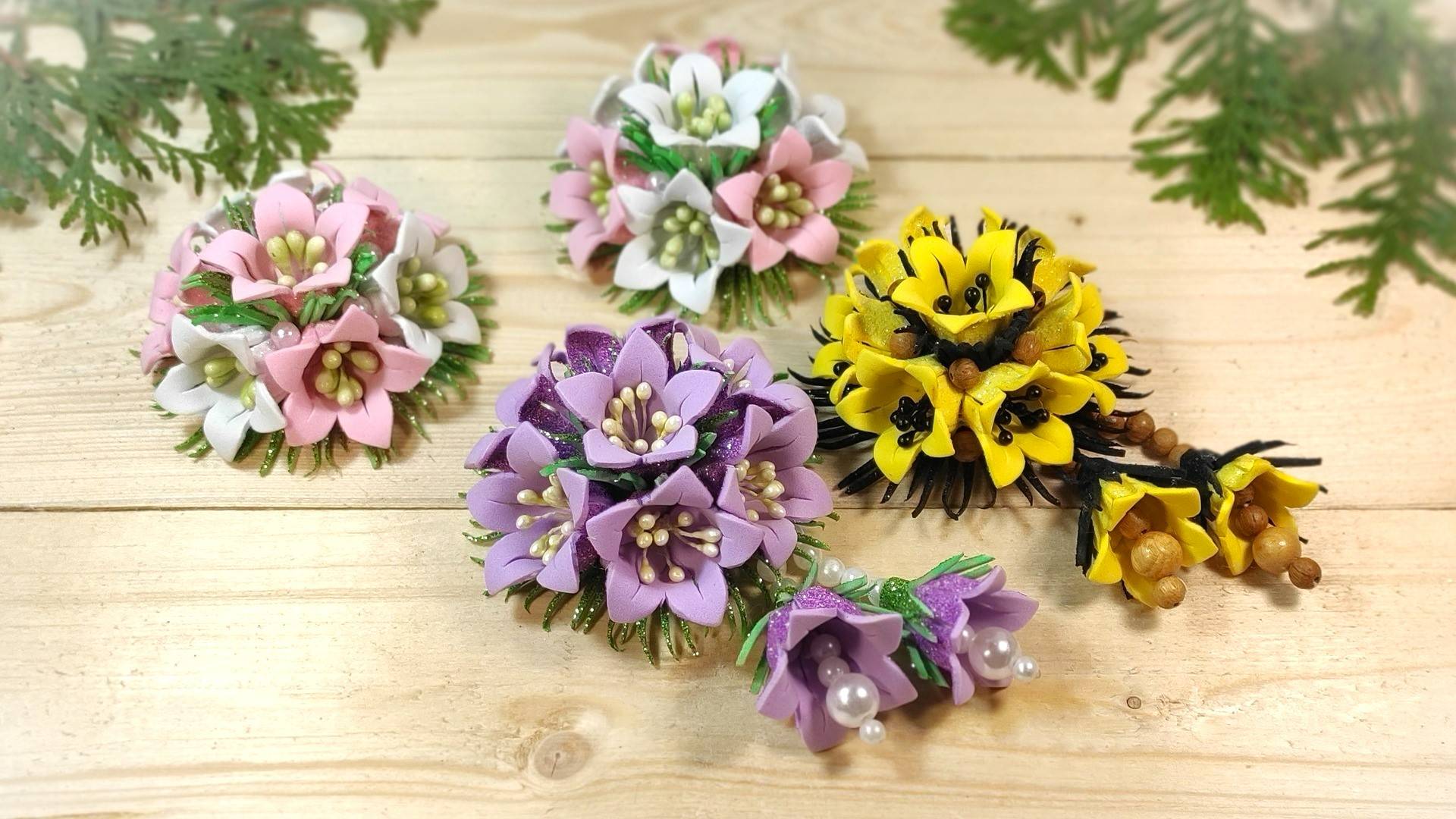 Колокольчики из фоамирана своими руками. Резиночки для волос своими руками. Легко и просто смотреть онлайн